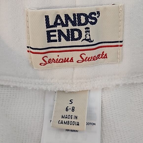 Lands' End Serious Sweats French Terry Knit in White | Women's Small 6-8 - Picture 8 of 13